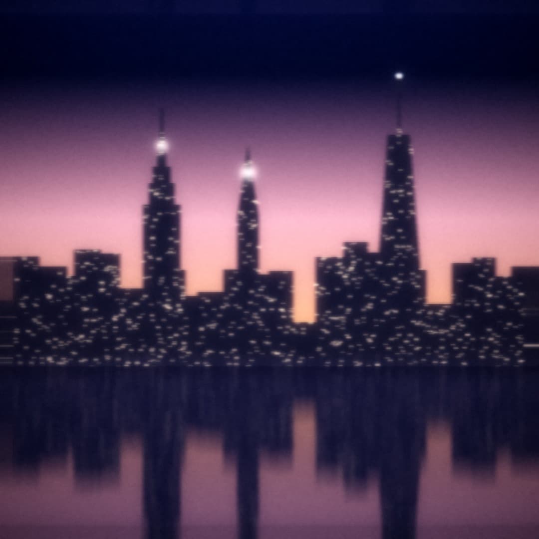 Skyline de Manhattan se reflétant dans le fleuve au crépuscule